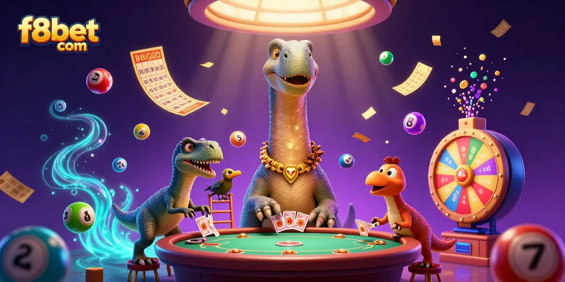 Experience exciting gaming moments with f8bet com in this vibrant 3D casino illustration full of action.