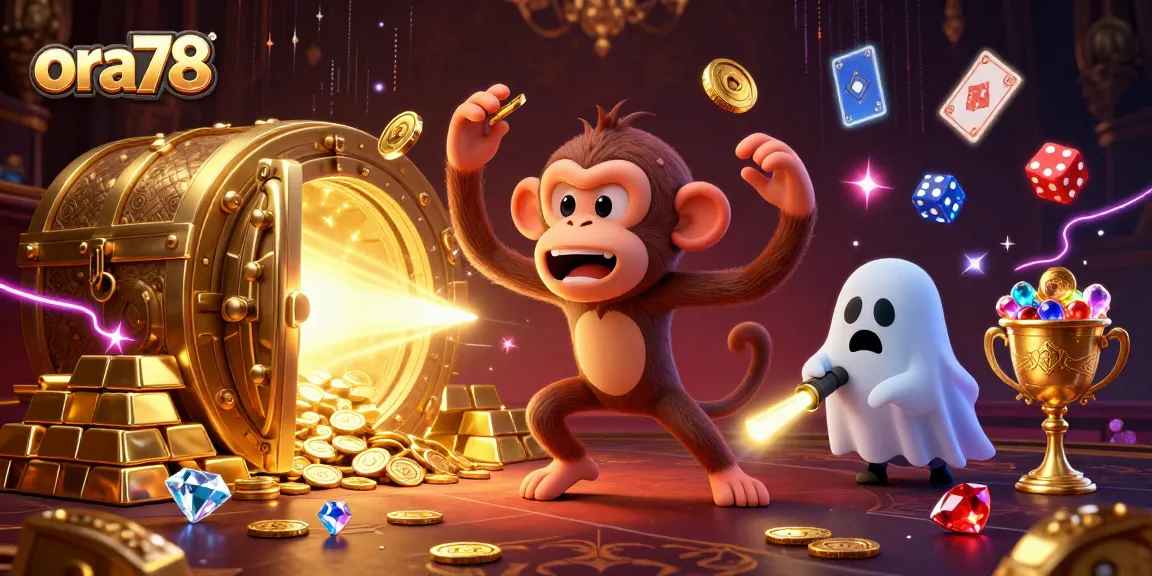 ora78 menghadirkan suasana casino dengan hantu monyet dan anjing berburu emas yang lucu