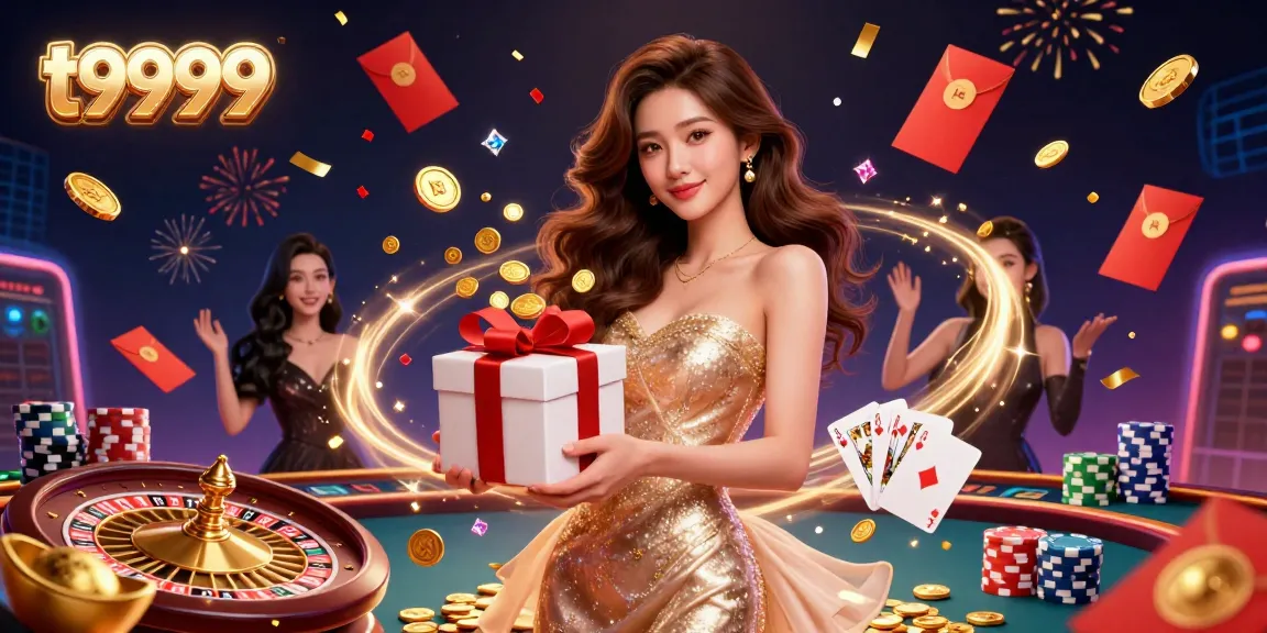 Experience winning at t9999: Breezy casino vibes with Asian beauty, golden coins, and festive themes.