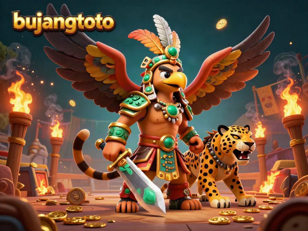Experience vibrant gameplay at bujangtoto with Aztec warriors and rich casino elements.