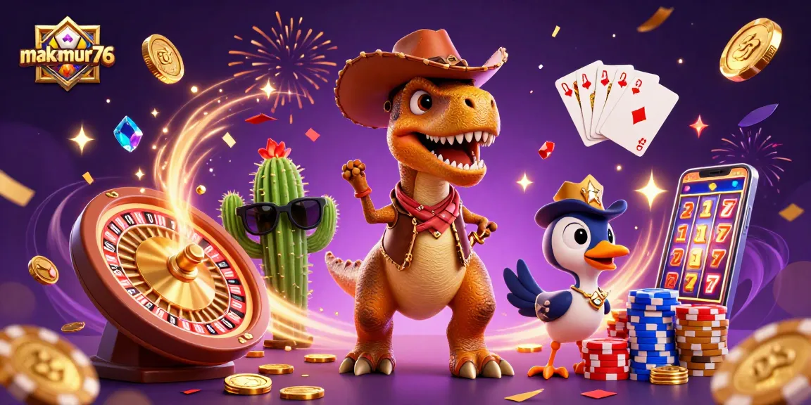 Experience the thrill of winning with makmur76's engaging arcade games and vibrant casino characters.