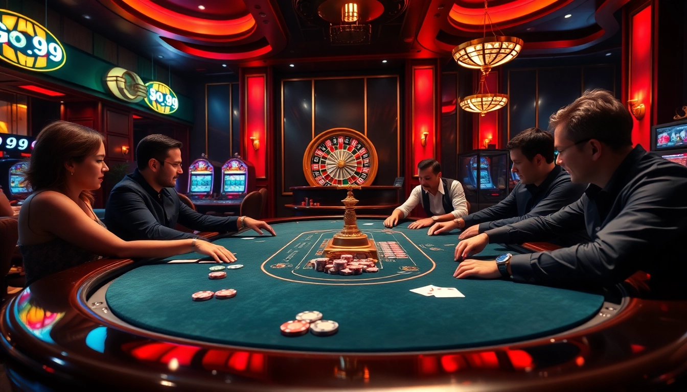 Experience the excitement of Go 99 in a luxurious casino atmosphere with poker gameplay and elegant designs.