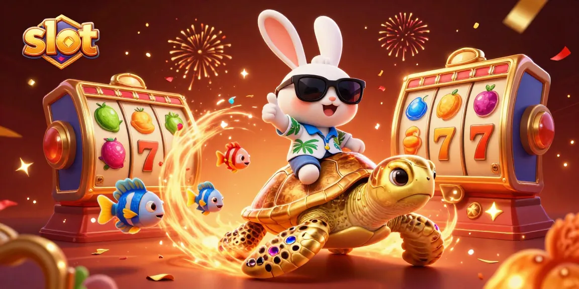 Spin vibrant slot reels with lucky symbols in this colorful online casino illustration.