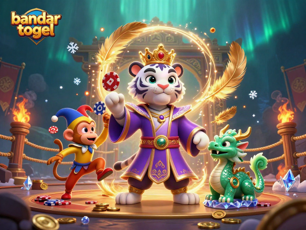 Menangkan bandar togel dengan ilustrasi kucing putih 3D yang elegan, monyet emas, dan naga giok.
