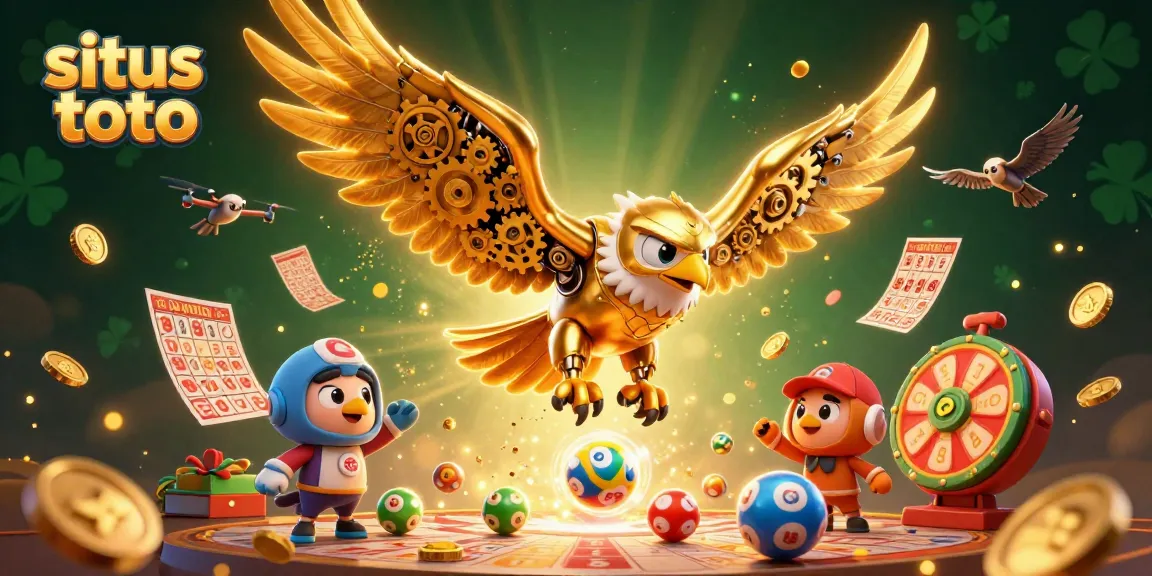 Permainan situs toto dengan bola lotere dan kartu bingo dalam ilustrasi 3D yang menarik.