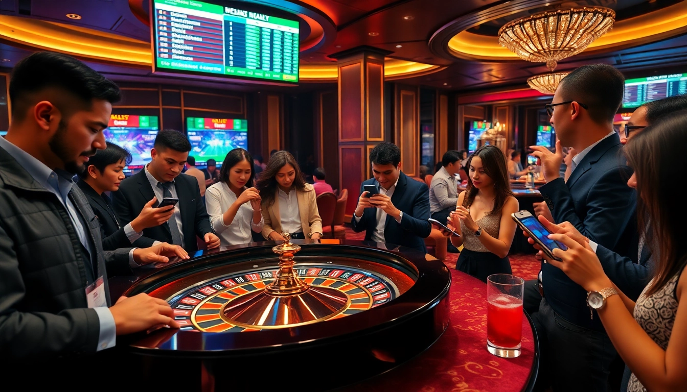 Sbobet login terbaru brings excitement as gamblers engage at a lively casino table.