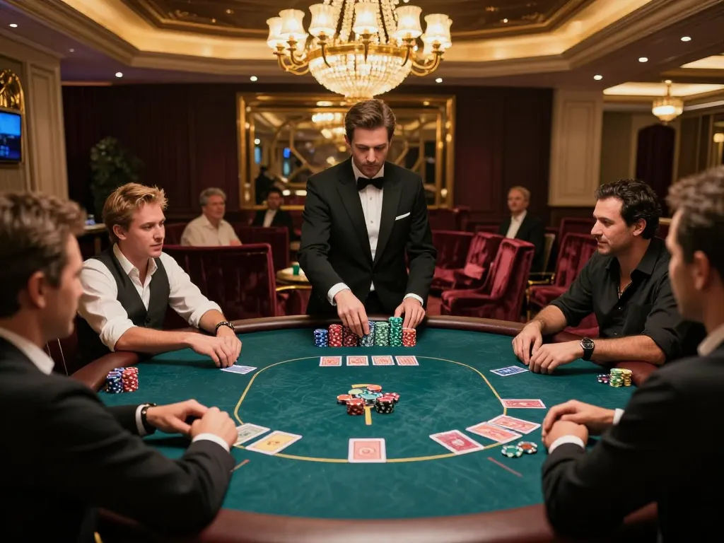 Players at the SC888 VIP poker table enjoying high-stakes gameplay and luxury.