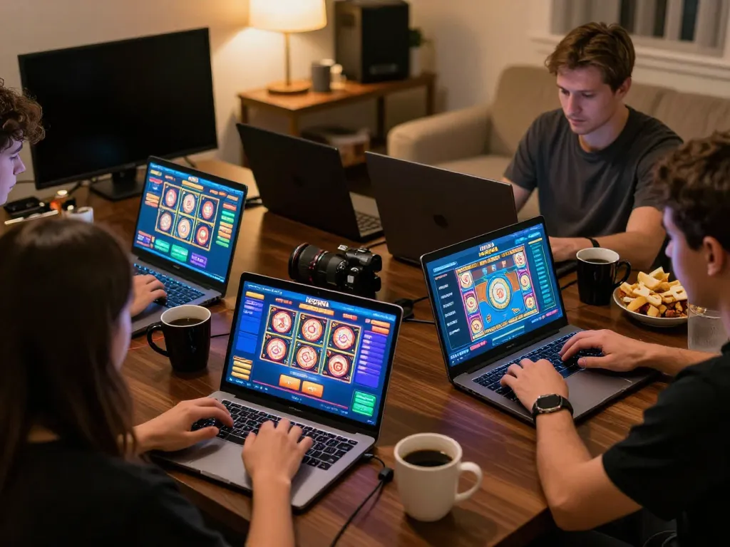 Engaging online gaming experience on UGDEWA, showing players immersed in action at home.