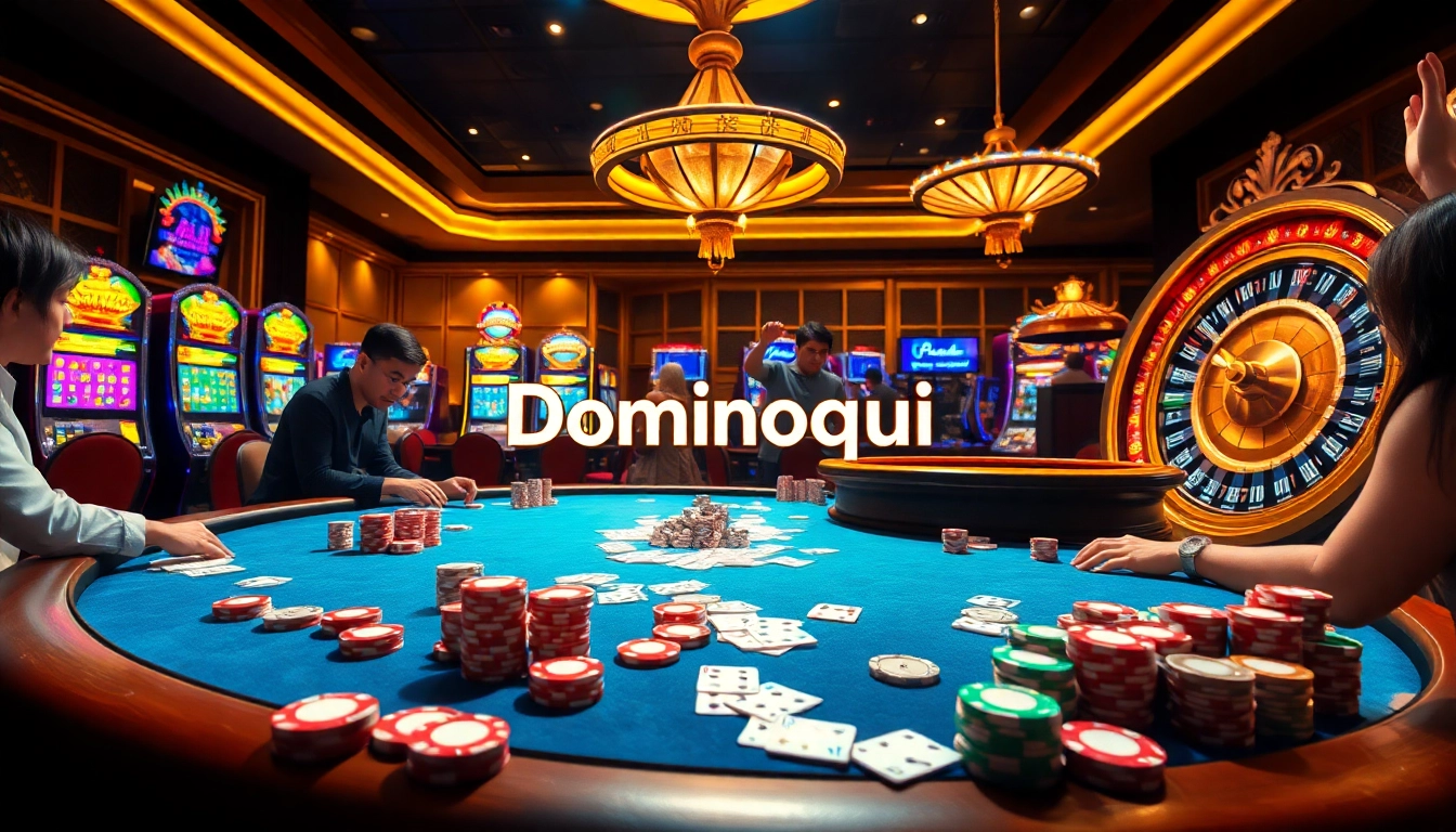 Experience the thrill of winning on Dominoqiu with vibrant casino games and eager players.