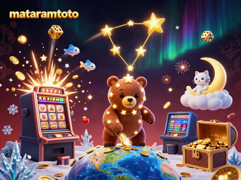 Engage with mataramtoto's vibrant casino world, featuring golden stars and jackpot excitement.