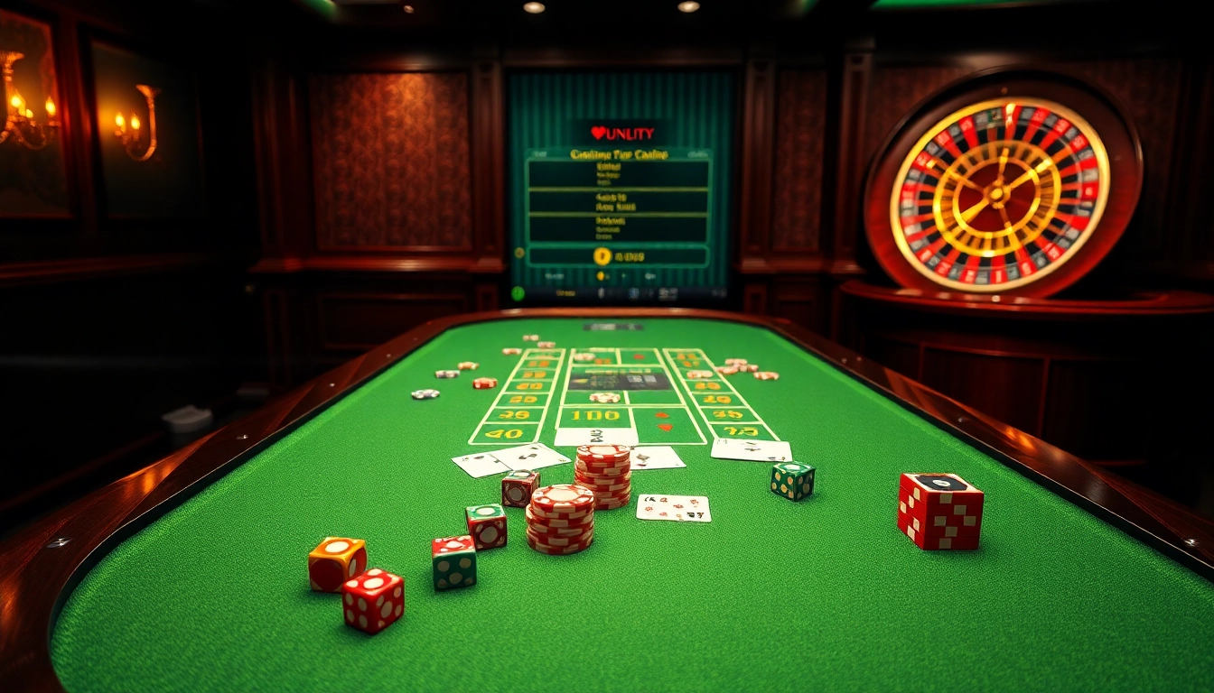Experience exciting online gambling at https://sunwin.builders/ with vibrant poker chips and cards on a modern casino table.