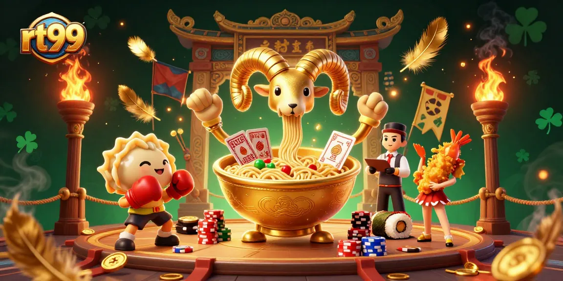 Experience thrilling gameplay at rt99 with a vibrant 3D illustration showcasing dynamic casino elements.