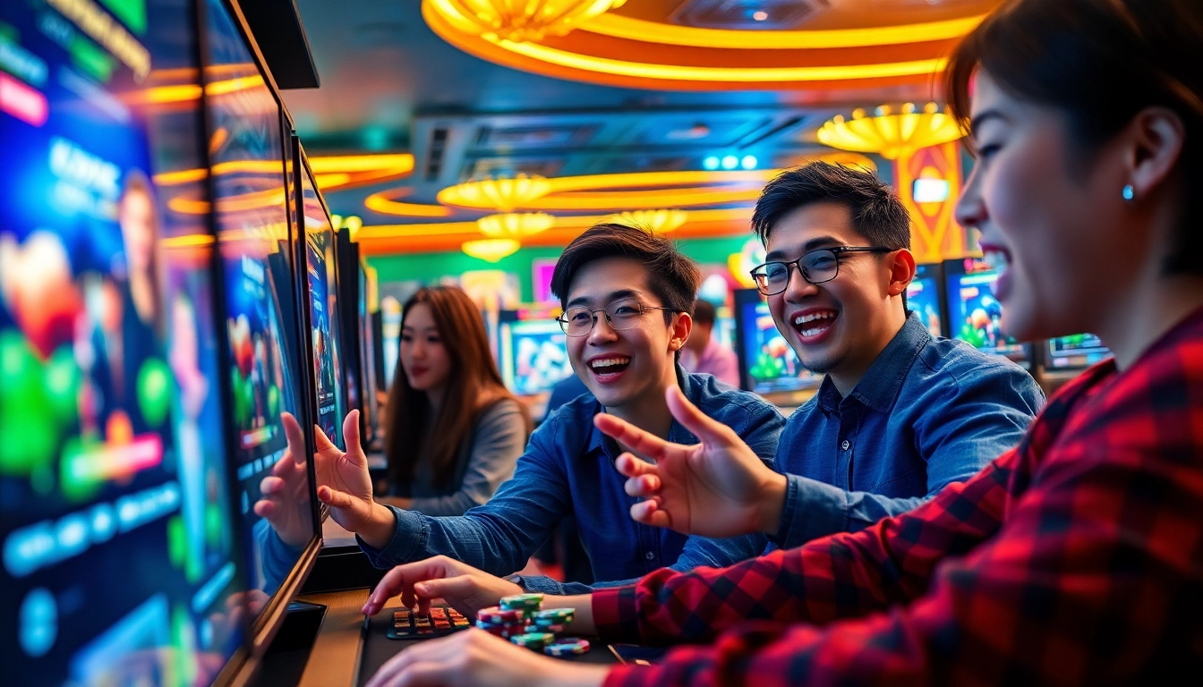 Players enjoying the exciting experience of XOCDIA 88, showcasing high-quality graphics and a lively casino atmosphere.