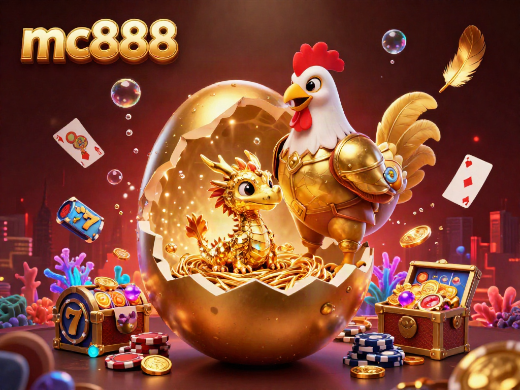 Pemain slot mc888 melihat jackpot yang menakjubkan dengan karakter naga emas dan roda keberuntungan mengelilinginya.