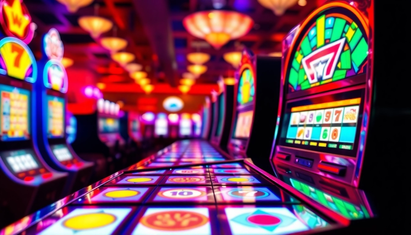 Slot machine menampilkan fitur menarik di kasino yang memukau.