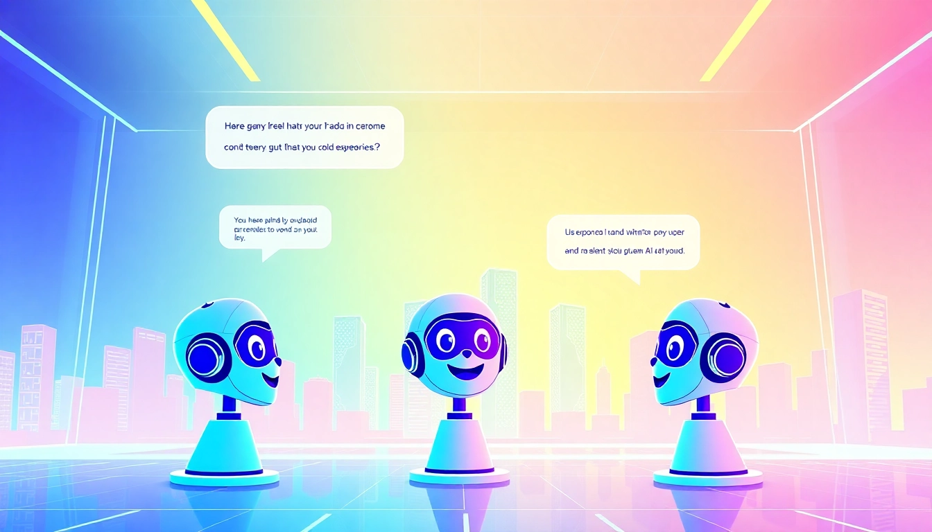 Engaging visual scene of crushonai chat interface with vibrant AI avatars.