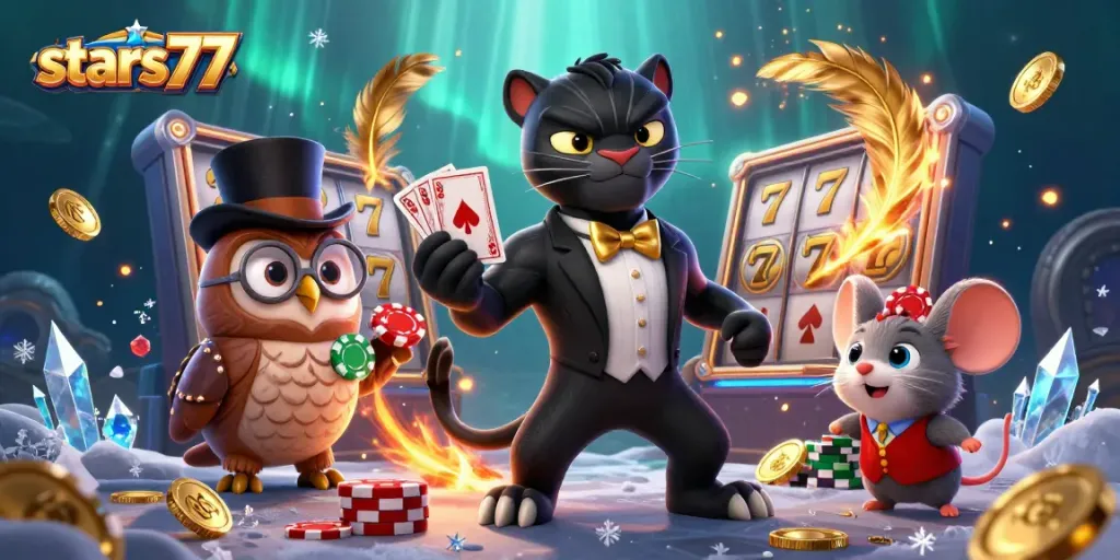 Menangkan permainan slot di stars77 dengan karakter 3D stylish dan banyak simbol keberuntungan.