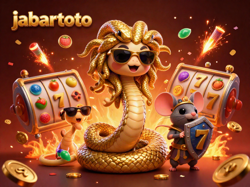 Jabartoto memberi keberuntungan dalam permainan slot dengan ikon emas dan suasana meriah.