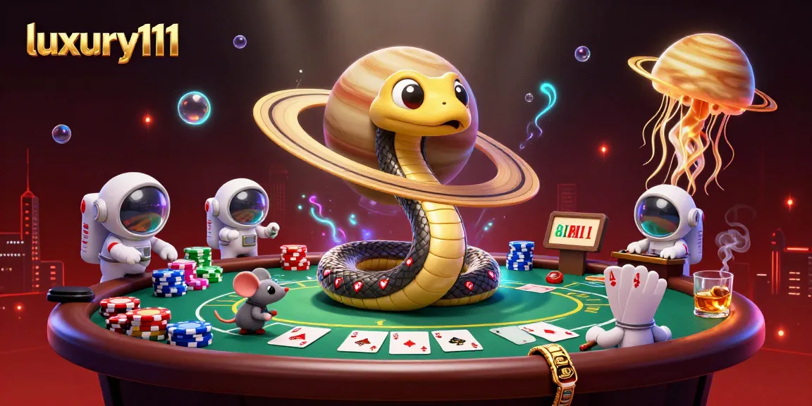 Experience the luxury111 gaming scene with astronauts betting on Saturn's roulette rings.