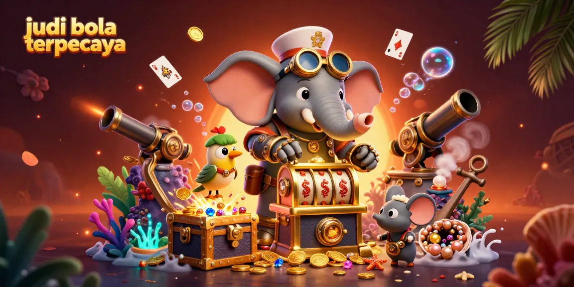 Experience judi bola terpercaya with a vibrant steampunk fantasy casino scene featuring engaging characters and elements.