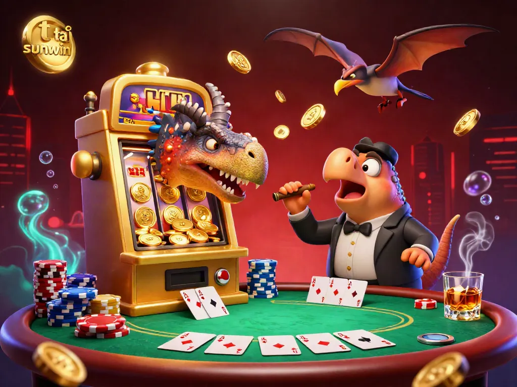 Engage with the thrilling world of tải sunwin as a pachycephalosaurus activates a jackpot while a casino manager panics.