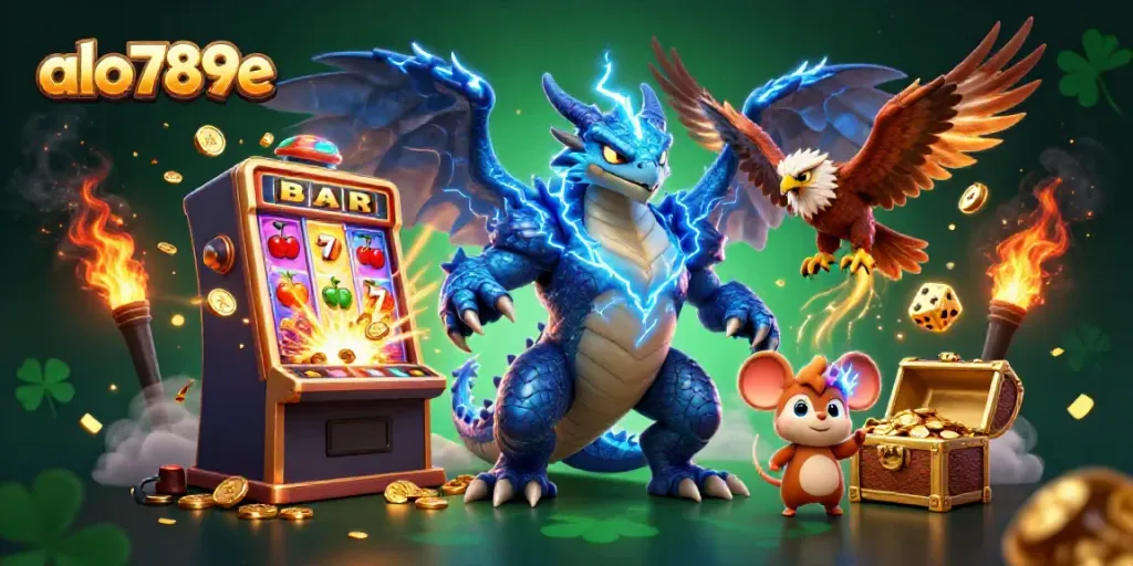 Experience the excitement at alo789e with thrilling casino elements and colorful characters.