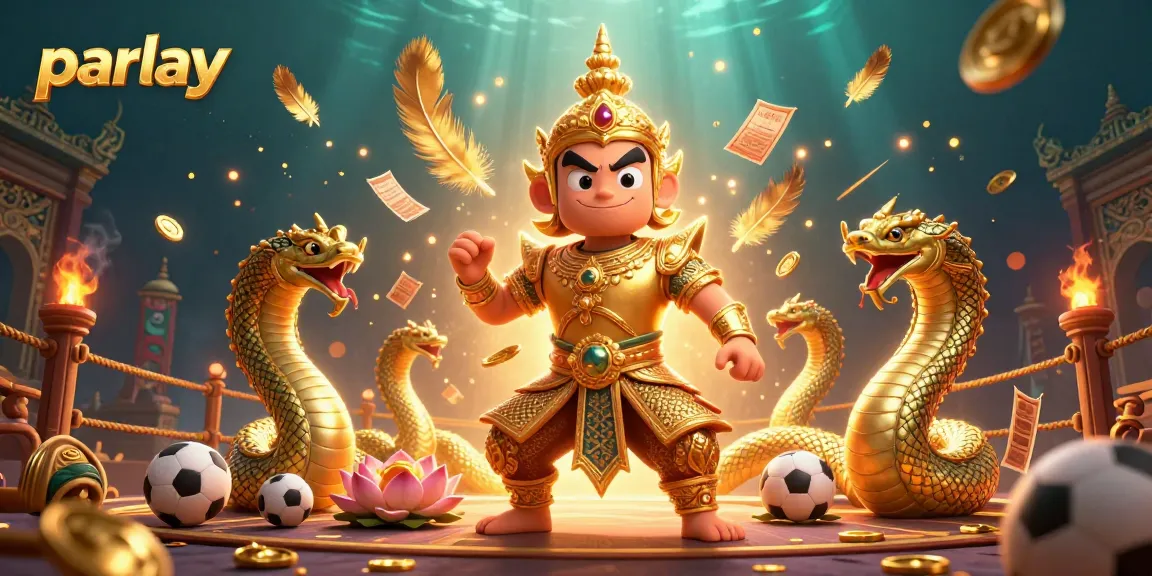 Engage in parlay betting with a vibrant 3D illustration featuring dynamic sports elements and colorful characters.