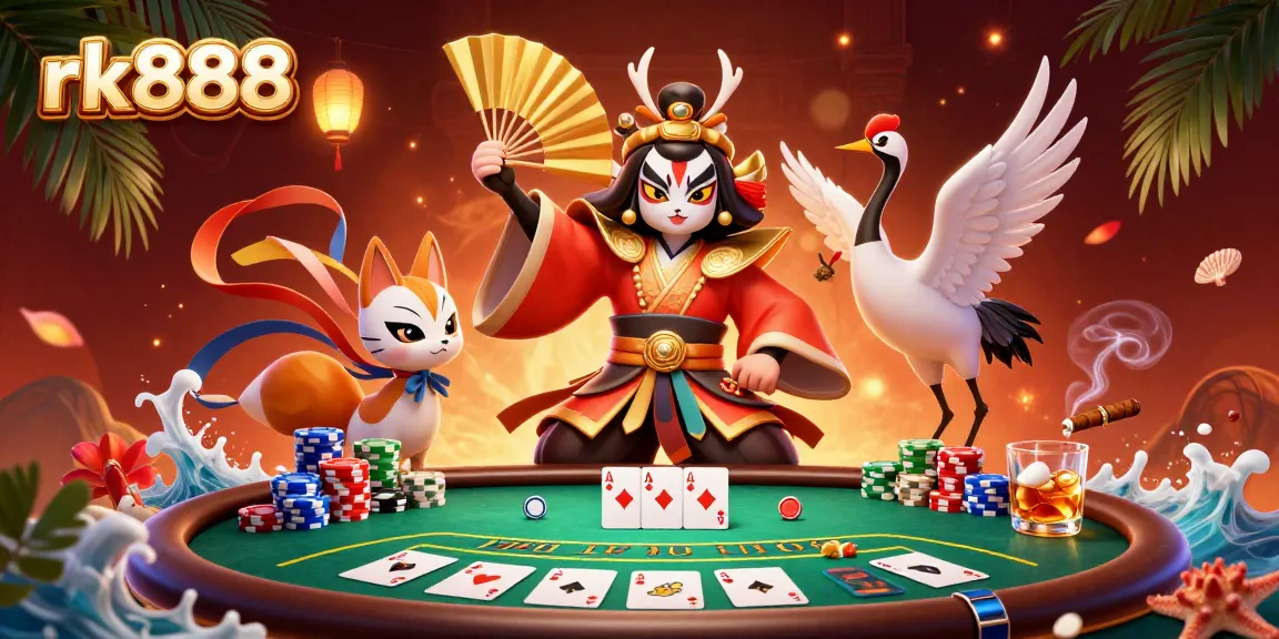 Engage with rk888 gaming excitement featuring kabuki warriors and poker action.