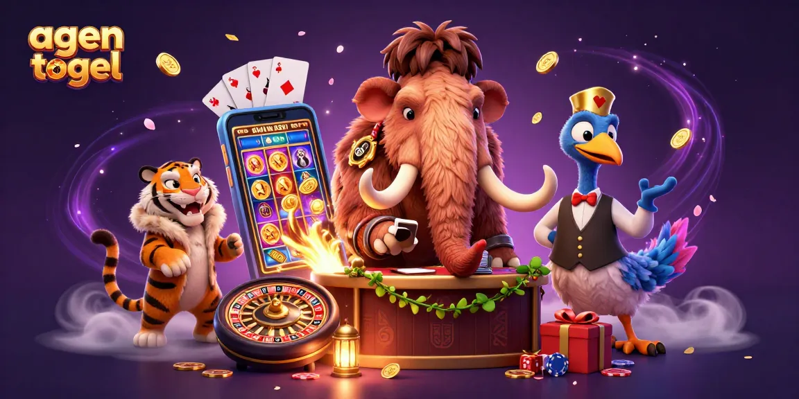 Melewati ID agen togel di kasino virtual dengan karakter mamut, harimau, dan burung dodo yang berwarna-warni
