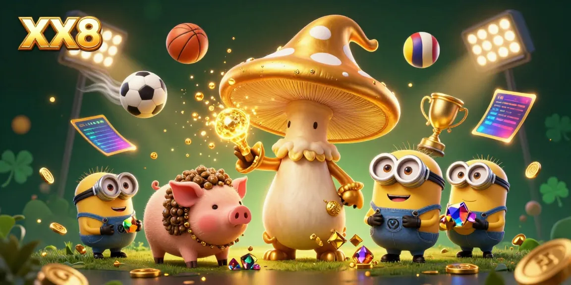 Engage in the thrilling world of XX8 with a vibrant illustration featuring magical elements and sports betting excitement.