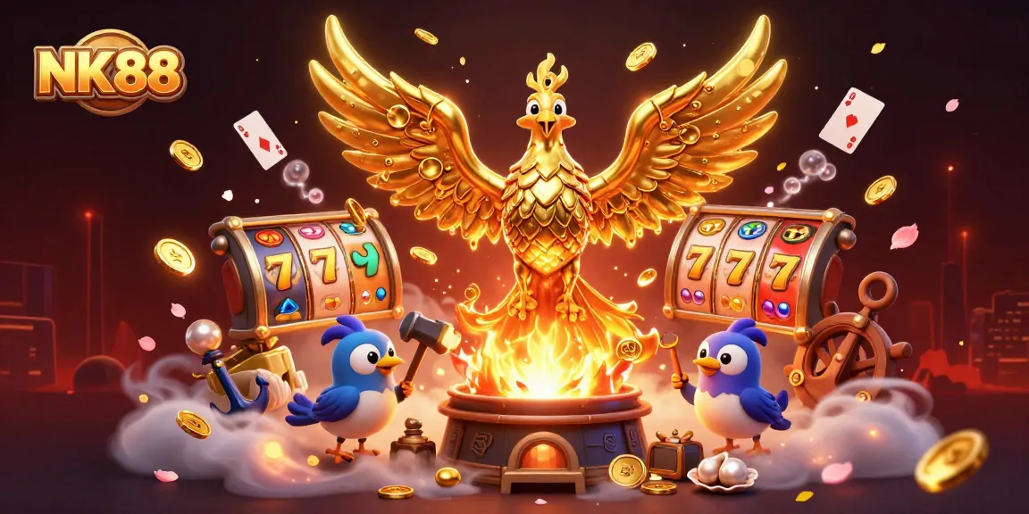 Experience thrilling wins with the NK88 casino illustration showcasing immersive gaming elements.