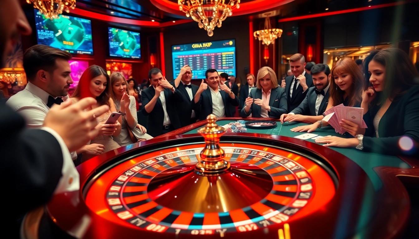 Players placing bets on the vibrant roulette table at gilajp, showcasing the thrill of online casino gaming.