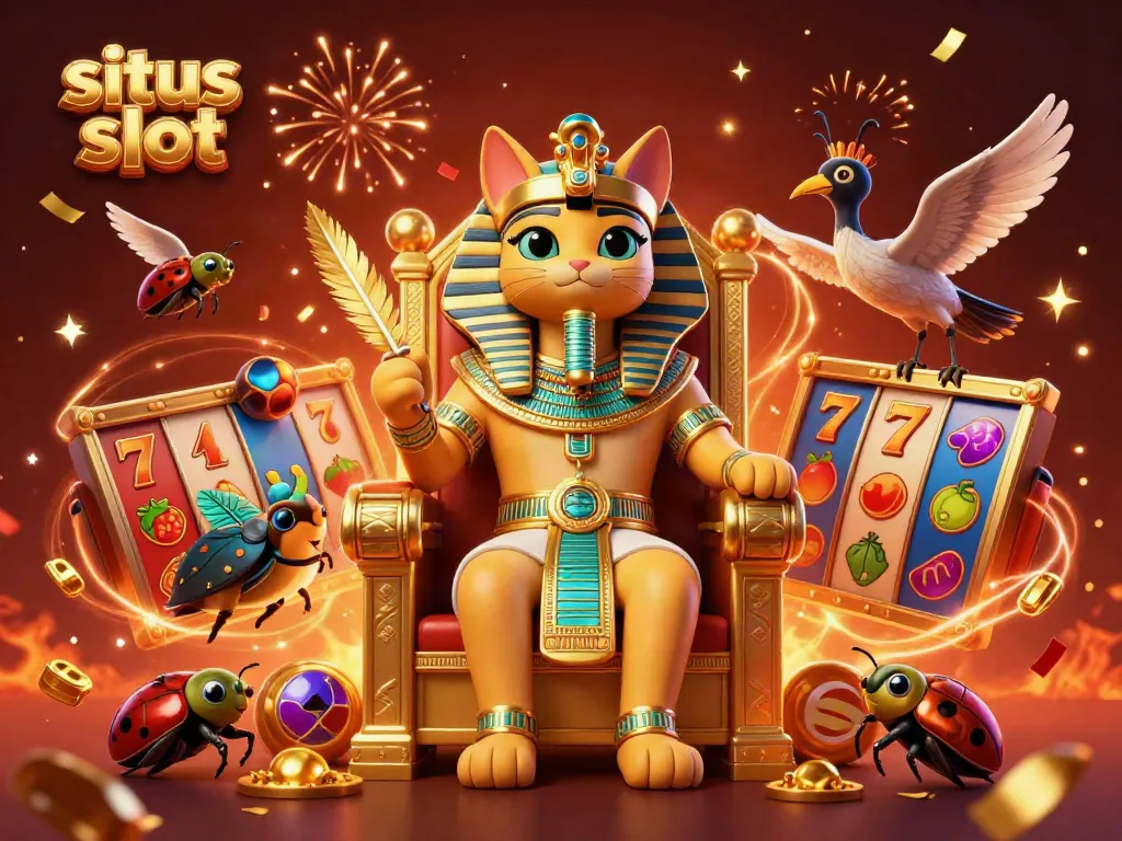 Menangkan jackpot besar di situs slot dengan ilustrasi kasino yang menakjubkan dan ceria.
