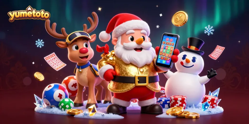Experience jackpot thrills with yumetoto's festive casino characters in a colorful, action-packed scene.