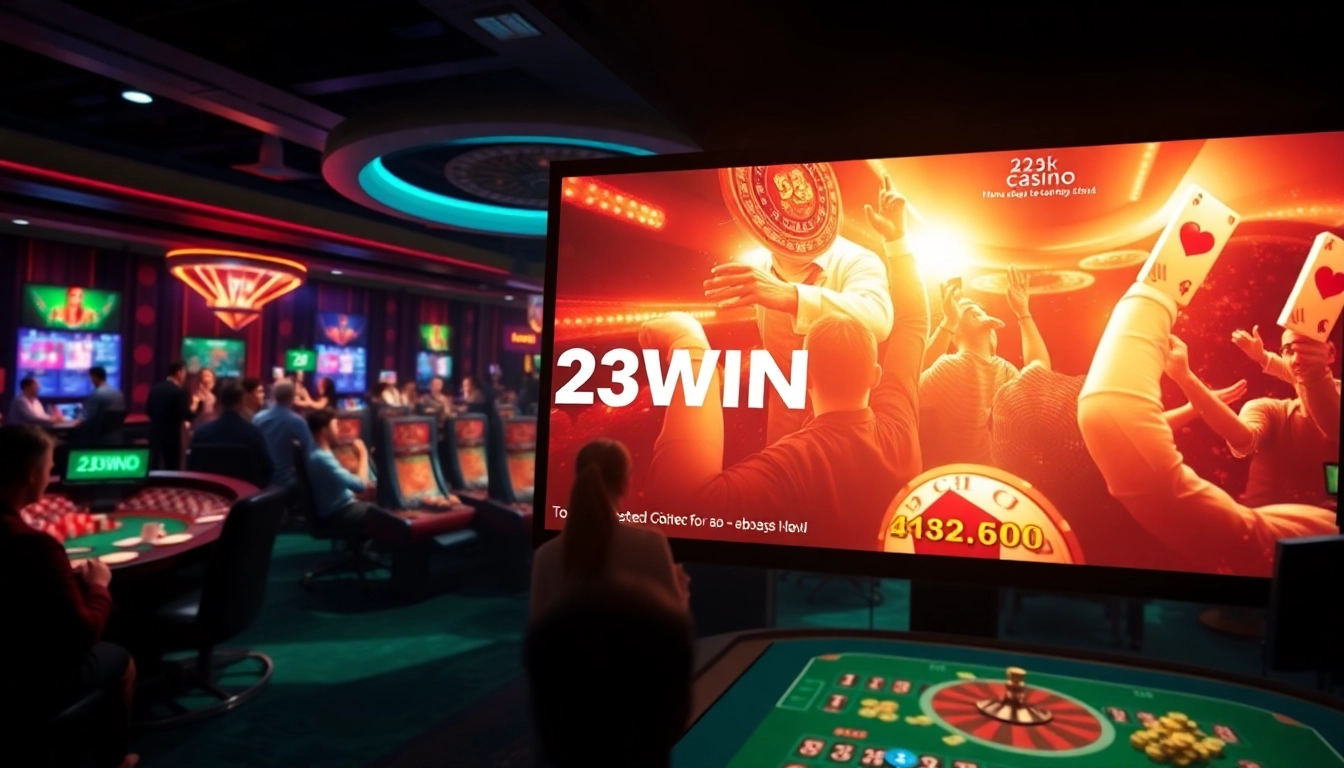 Experience the luxury of online gaming with https://23win.day/, showcasing a vibrant casino interface.