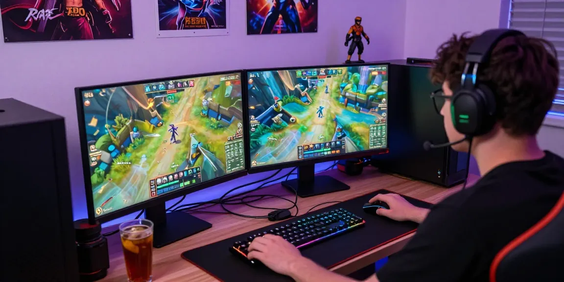 Gamer berpengalaman bermain BOS88 Online dengan perangkat gaming modern dan suasana yang mendukung.